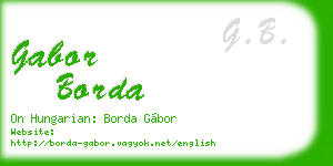 gabor borda business card